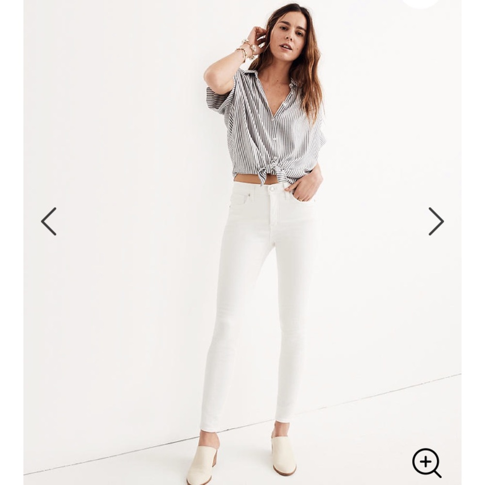 Madewell White 9" High Riser Skinny Jean